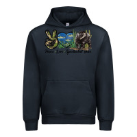 Navy Peace Love Spectacled Bear Urban Hoodie - LillyAllenDesigns