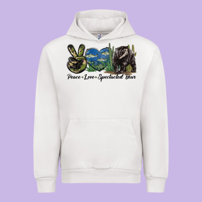 Peace Love Spectacled Bear Urban Hoodie Designed By Lillyallendesigns