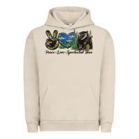 Pigment French Oak Peace Love Spectacled Bear Urban Hoodie - LillyAllenDesigns