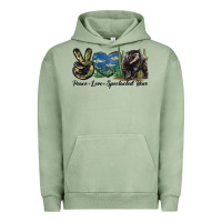 Pigment Oil Green Peace Love Spectacled Bear Urban Hoodie - LillyAllenDesigns