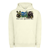 Pigment Pistachio Peace Love Spectacled Bear Urban Hoodie - LillyAllenDesigns