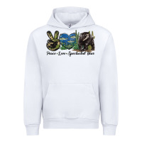 White Peace Love Spectacled Bear Urban Hoodie - LillyAllenDesigns