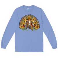 Western Leopard Sunflower Goat Rainbow Long Sleeve Tee | Teevron