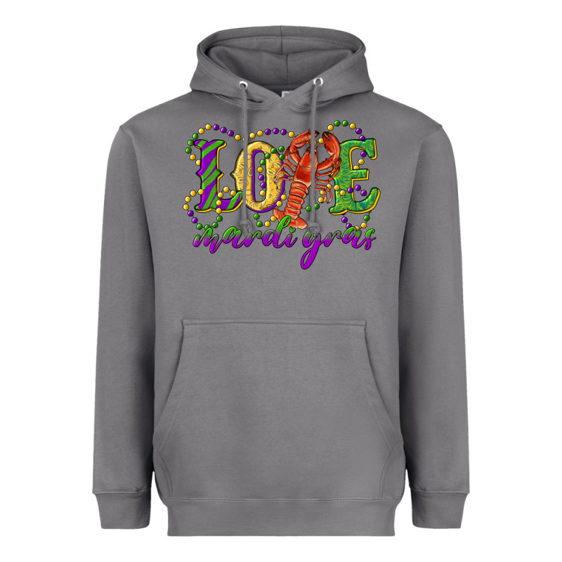 Love With Crawfish Mardi Gras Heavyweight Hoodie by RanaPortraitStore | Teevron