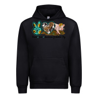 Black peace love yorkshire pig Urban Hoodie - LillyAllenDesigns