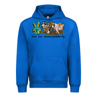 Cobalt peace love yorkshire pig Urban Hoodie - LillyAllenDesigns