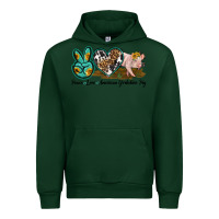 Forest Green peace love yorkshire pig Urban Hoodie - LillyAllenDesigns