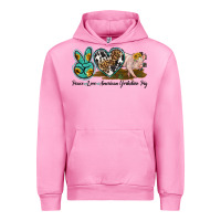 Fuchsia Pink peace love yorkshire pig Urban Hoodie - LillyAllenDesigns