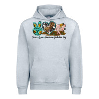 Heather Grey peace love yorkshire pig Urban Hoodie - LillyAllenDesigns