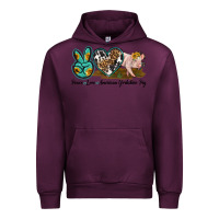 Mauve Wine peace love yorkshire pig Urban Hoodie - LillyAllenDesigns