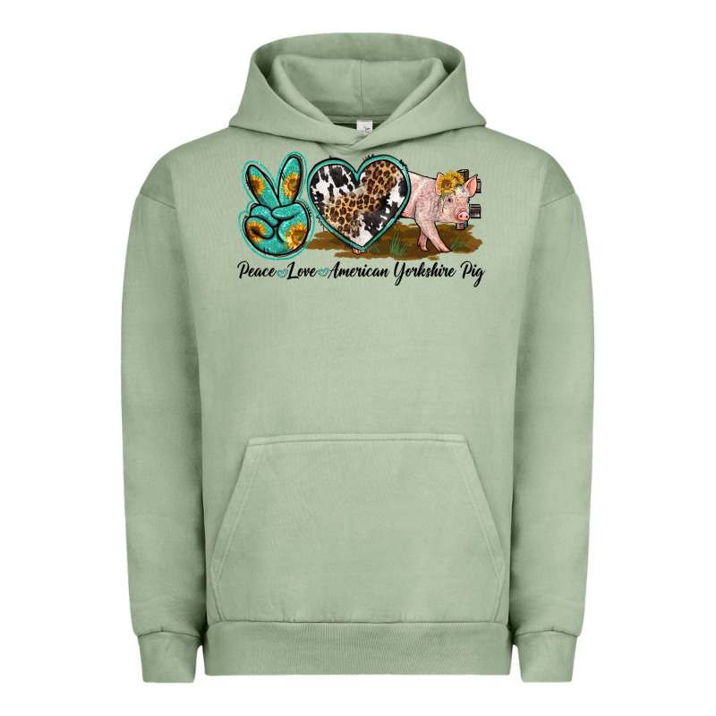 Peace Love Yorkshire Pig Urban Hoodie by LillyAllenDesigns | Teevron