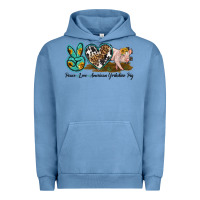 Pigment Pebble Blue peace love yorkshire pig Urban Hoodie - LillyAllenDesigns