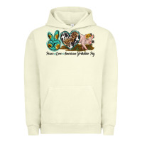 Pigment Pistachio peace love yorkshire pig Urban Hoodie - LillyAllenDesigns
