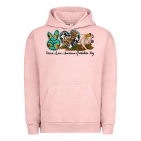 Pigment Salmon peace love yorkshire pig Urban Hoodie - LillyAllenDesigns