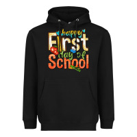 Black happy first day of school Heavyweight Hoodie - texasbilliewilder