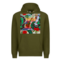 Army Green flamenco dancer seamless pattern Premium Hoodie - BundleAndBundleShop