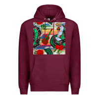 Burgundy flamenco dancer seamless pattern Premium Hoodie - BundleAndBundleShop