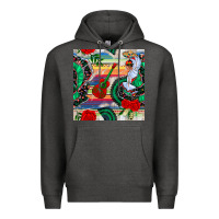 Charcoal Heather flamenco dancer seamless pattern Premium Hoodie - BundleAndBundleShop