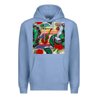 Colony Blue flamenco dancer seamless pattern Premium Hoodie - BundleAndBundleShop