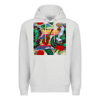 Dove Grey flamenco dancer seamless pattern Premium Hoodie - BundleAndBundleShop