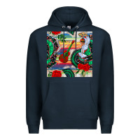 Navy flamenco dancer seamless pattern Premium Hoodie - BundleAndBundleShop