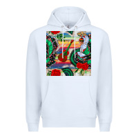 White flamenco dancer seamless pattern Premium Hoodie - BundleAndBundleShop
