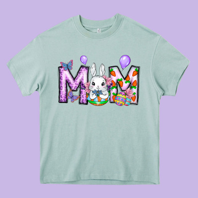 Easter Day Mom Heavy Core Tee Designed By Cowhidedigitalart