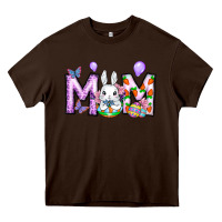 Chocolate Brown easter day mom Heavy Core Tee - CowhideDigitalArt