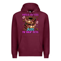 Burgundy donut stress just do your best Premium Hoodie - AdoDesignShop