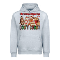 Heather Grey Christmas Calories don't count Christmas tree cake Urban Hoodie - Jasminsmagicworld