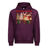 Mauve Wine Christmas Calories don't count Christmas tree cake Urban Hoodie - Jasminsmagicworld