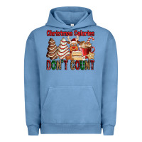 Pigment Pebble Blue Christmas Calories don't count Christmas tree cake Urban Hoodie - Jasminsmagicworld