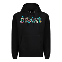 Black groovy with peace  sign flowers Premium Hoodie - Artiststas