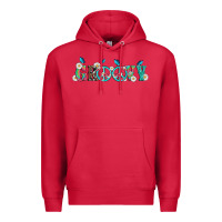Cardinal groovy with peace  sign flowers Premium Hoodie - Artiststas