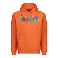 Carrot groovy with peace  sign flowers Premium Hoodie - Artiststas
