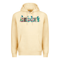 Pina Colada groovy with peace  sign flowers Premium Hoodie - Artiststas