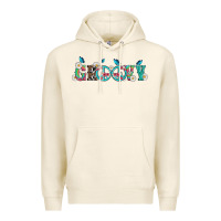 Tofu groovy with peace  sign flowers Premium Hoodie - Artiststas