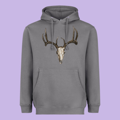 Deer Skull Heavyweight Hoodie Designed By Ranaportraitstore