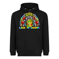 Black hello back to school rainbow Heavyweight Hoodie - texasbilliewilder