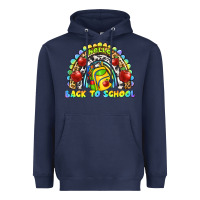 Navy hello back to school rainbow Heavyweight Hoodie - texasbilliewilder