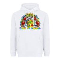 White hello back to school rainbow Heavyweight Hoodie - texasbilliewilder