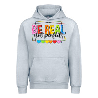 Heather Grey be real not perfect Urban Hoodie - NancyCooperArtShop