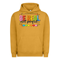 Pigment Peanut Butter be real not perfect Urban Hoodie - NancyCooperArtShop