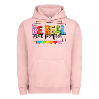 Pigment Salmon be real not perfect Urban Hoodie - NancyCooperArtShop