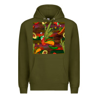 Army Green mexican food seamless pattern Premium Hoodie - BundleAndBundleShop