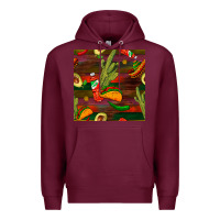 Burgundy mexican food seamless pattern Premium Hoodie - BundleAndBundleShop
