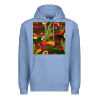 Colony Blue mexican food seamless pattern Premium Hoodie - BundleAndBundleShop