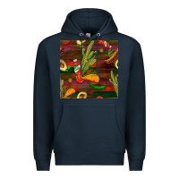 Navy mexican food seamless pattern Premium Hoodie - BundleAndBundleShop