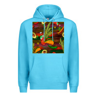 Ocean Blue mexican food seamless pattern Premium Hoodie - BundleAndBundleShop