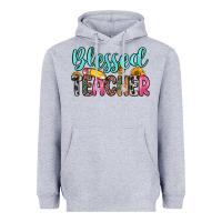 Heather Grey blessed teacher Heavyweight Hoodie - Zillion Design Studio